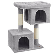 Tiragraffi con albero in sisal 2 tane 68 x 48 x 101 cm lussuoso mobile da gioco per gattini gatti e felini colore grigio 12_0003825