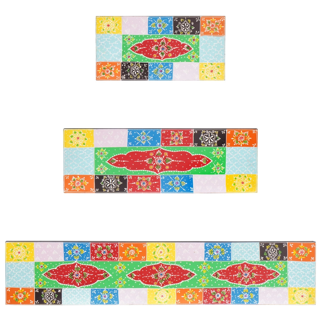 Set di 3 Mensole da Parete 100x20x6 cm in Legno Massello di Mango