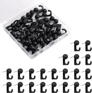 Spine dei Fotogrammi con Spine in Plastica per Appendere alle Pareti - 50 pezzi - Nero.
