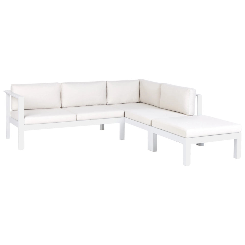 Set di copricuscini da giardino per divano angolare idrorepellente UV bianco sporco elegante con zip