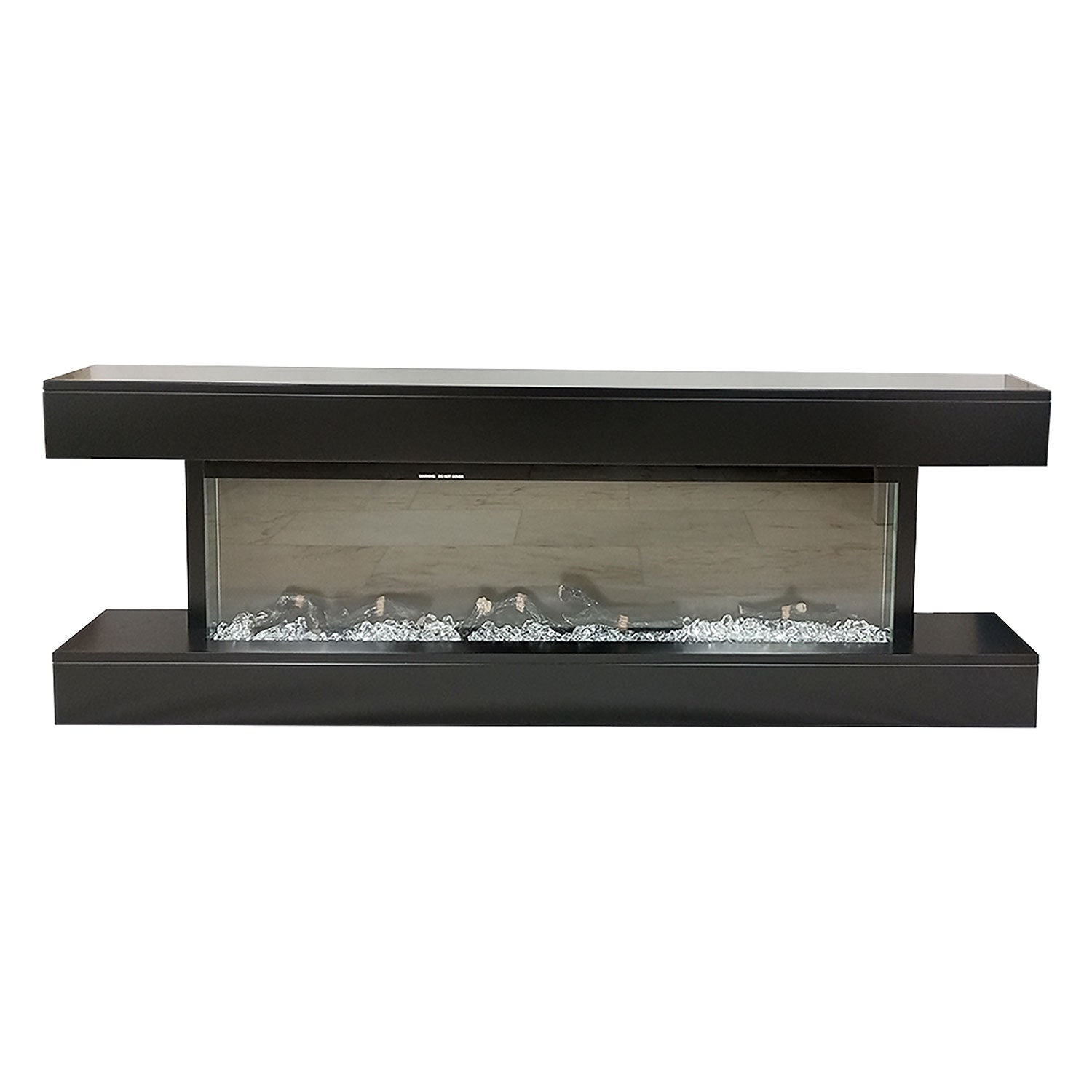 Camino Elettrico da Parete o Incasso Alaro Ultra+ 152x18x52 cm Effetto Fiamma Telecomando in MDF Nero