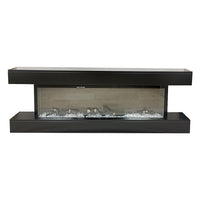 Camino Elettrico da Parete o Incasso Alaro Ultra+ 152x18x52 cm Effetto Fiamma Telecomando in MDF Nero