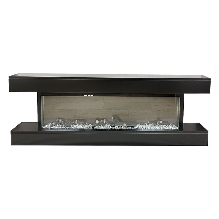 Camino Elettrico da Parete o Incasso Alaro Ultra+ 152x18x52 cm Effetto Fiamma Telecomando in MDF Nero