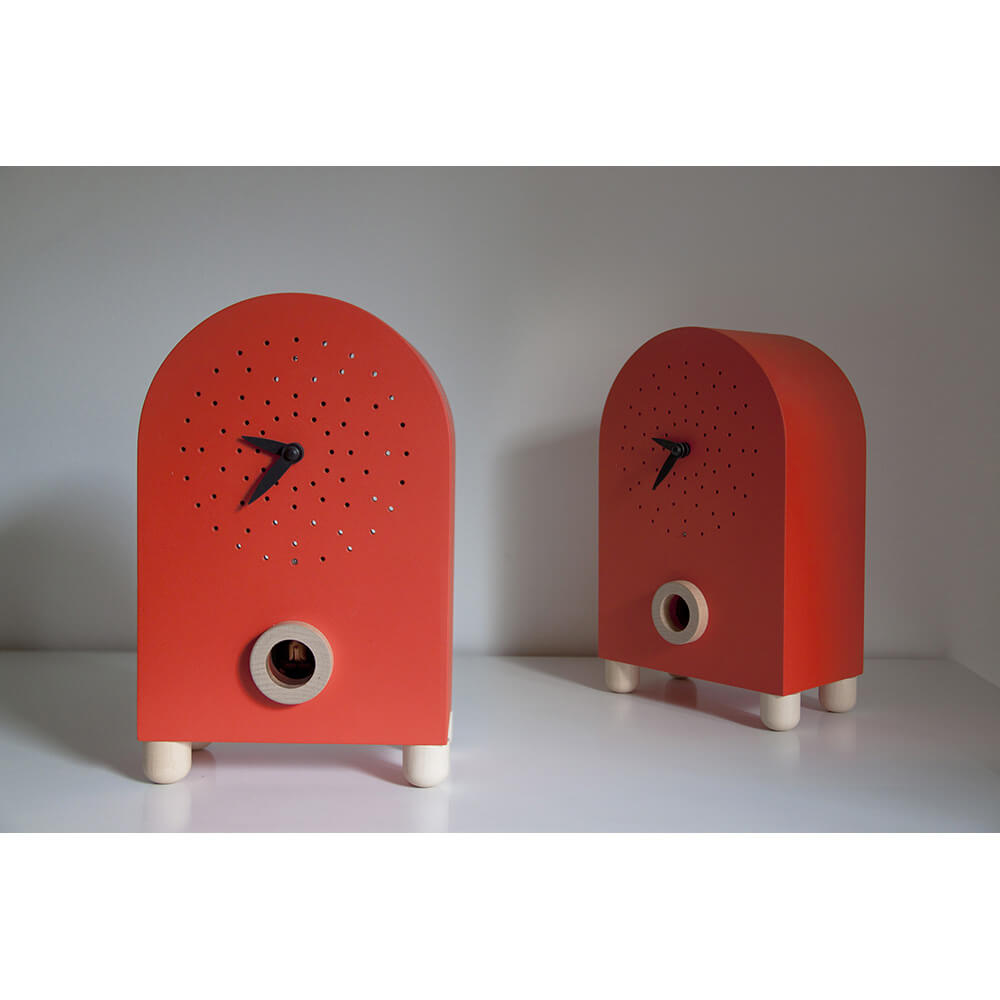 Orologio a Cucù da Appoggio 17X27X11Cm Pirondini Italia Marconi Rosso