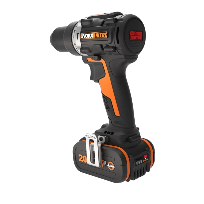 Trapano Avvitatore con Percussione WX352.1 20V Brushless 60Nm Mandrino 13mm con 2 Batterie 4Ah - Worx