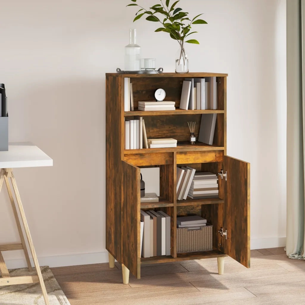 Credenza Rovere Fumo 60x36x110 cm in Legno Multistrato 821225