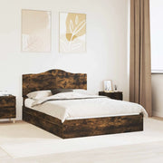 Letto con Contenitore con testiera Rovere fumé 160 x 200 cm