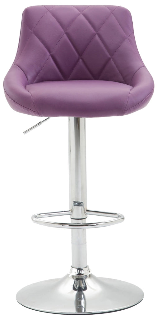 Sgabello Lazio in similpelle viola,cromo