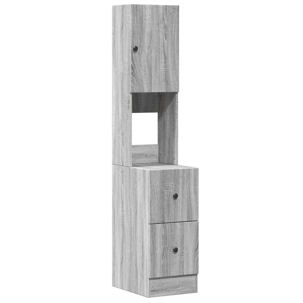 Mobile da cucina-Armadio da cucina Grigio Sonoma 35x50x180cm in Legno Multistrato