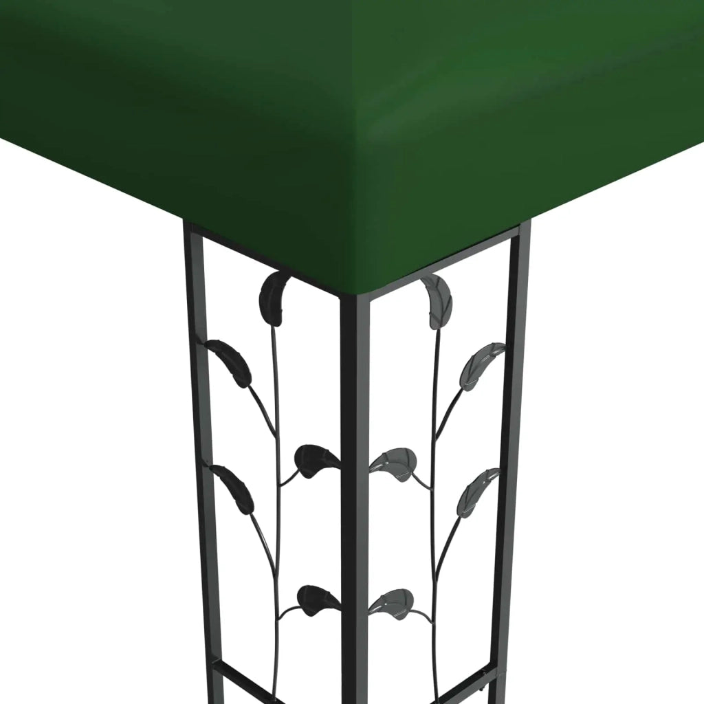 Gazebo 3,97 x 2,96 x 2,68 m Verde Poliestere e Acciaio