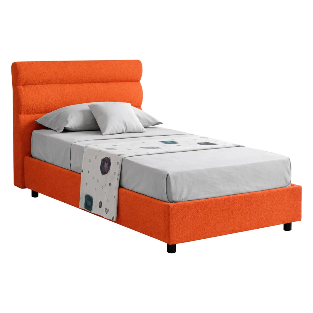 Adalpina, Letto Singolo Materasso Incluso Made in Italy, Arancione