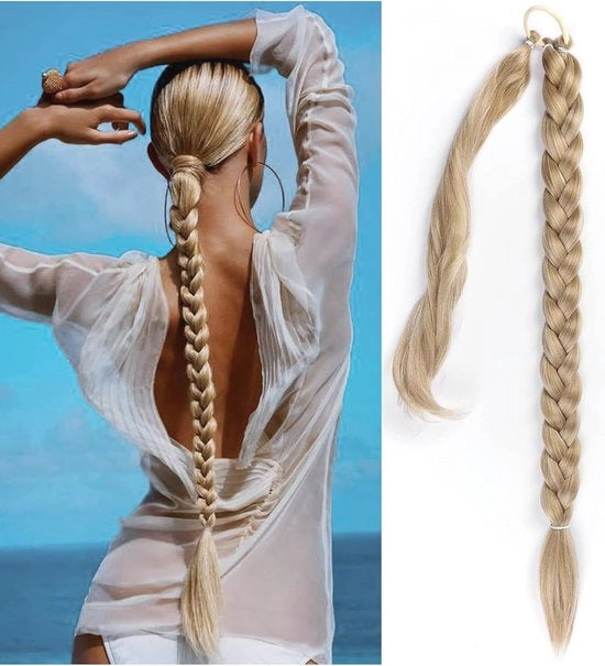 Estensione di Capelli per Coda e Trecce per Cavallo - Clip-In con Fermo in Oro