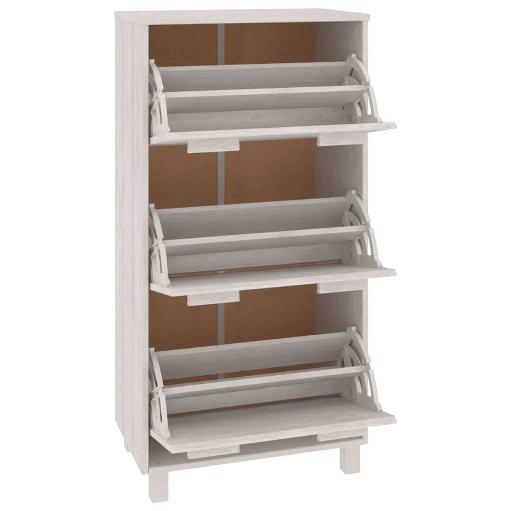 Scarpiera mobiletto portascarpe mobile ingresso/corridoio/soggiorno 59,5 x 35 x 117 cm legno di pino bianco 02_0021860
