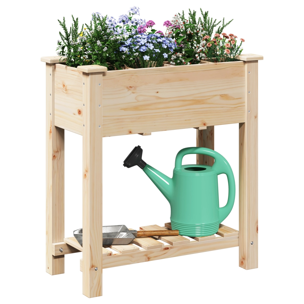 Fioriera per Giardino con Griglie 71x37x76 cm in Legno Massello di Pino