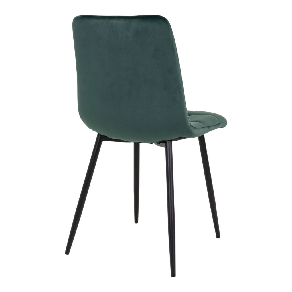 Set di 2 Sedie Middelfart, Verde, Velluto, 55x44x86 cm