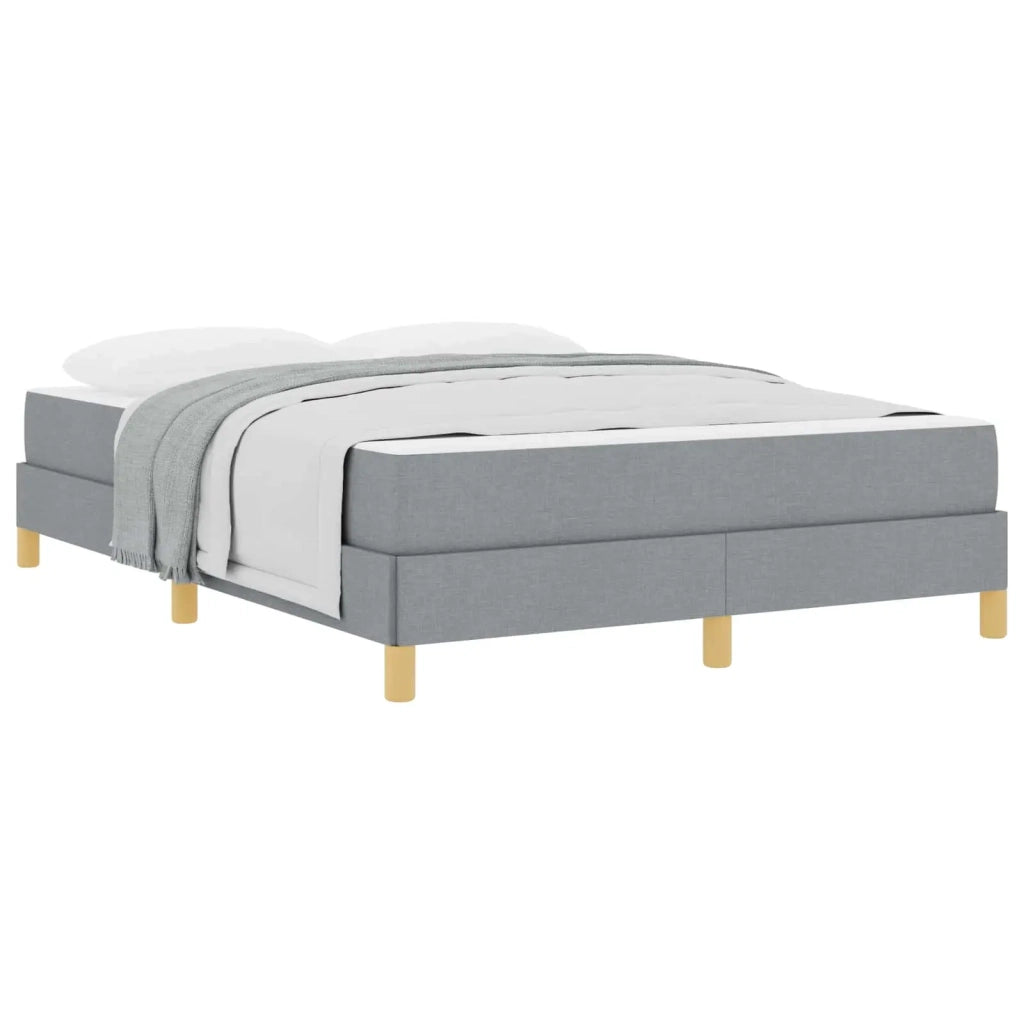 Letto a molle con materasso Grigio chiaro 140 x 200 cm Tessuto