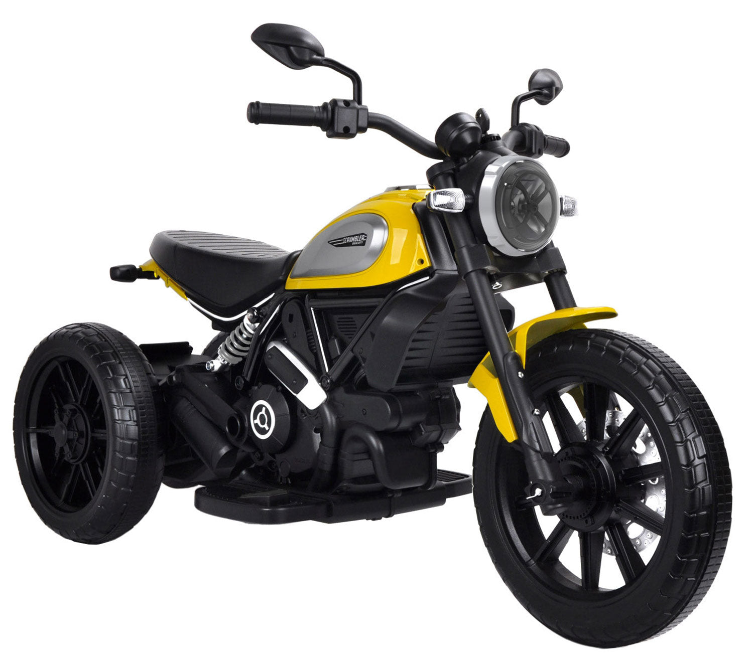 Moto Elettrica per Bambini Licenza Ufficiale Ducati Scrambler 12V 3,5Ah Giallo