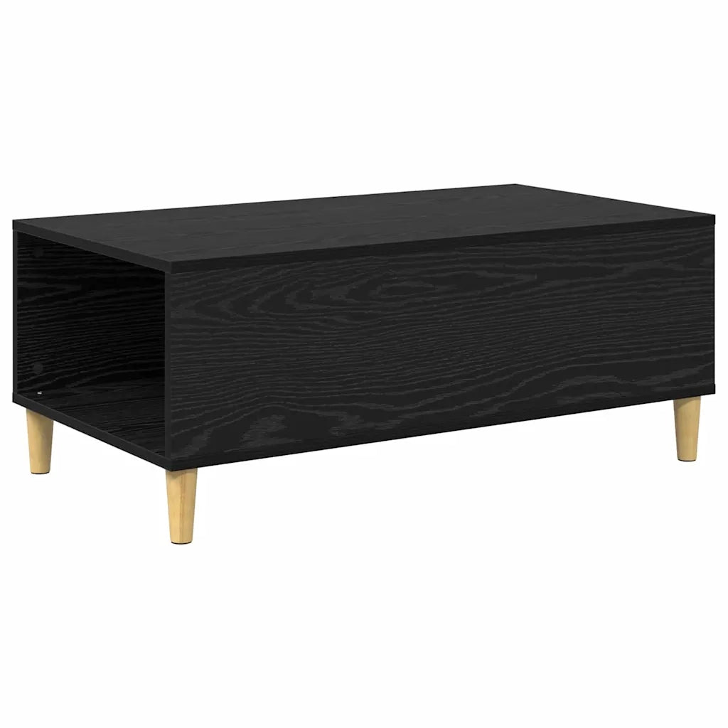 Tavolino da salotto con cassetto Rovere Nero 90 x 50 x 35 cm