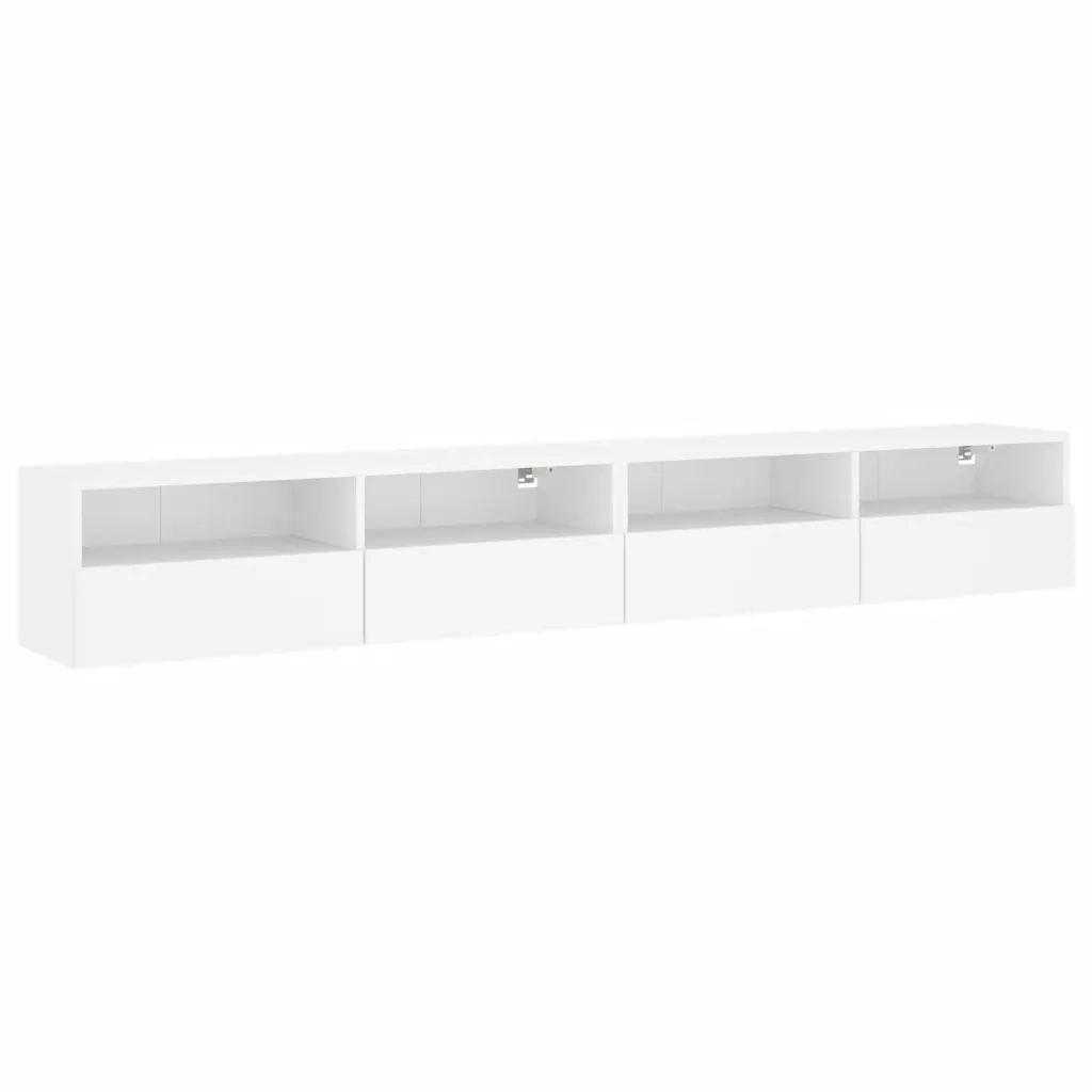 Mobili TV a Parete 2pz-Set di 2 Credenza per TV sospesa Bianchi 100x30x30 cm Legno Multistrato