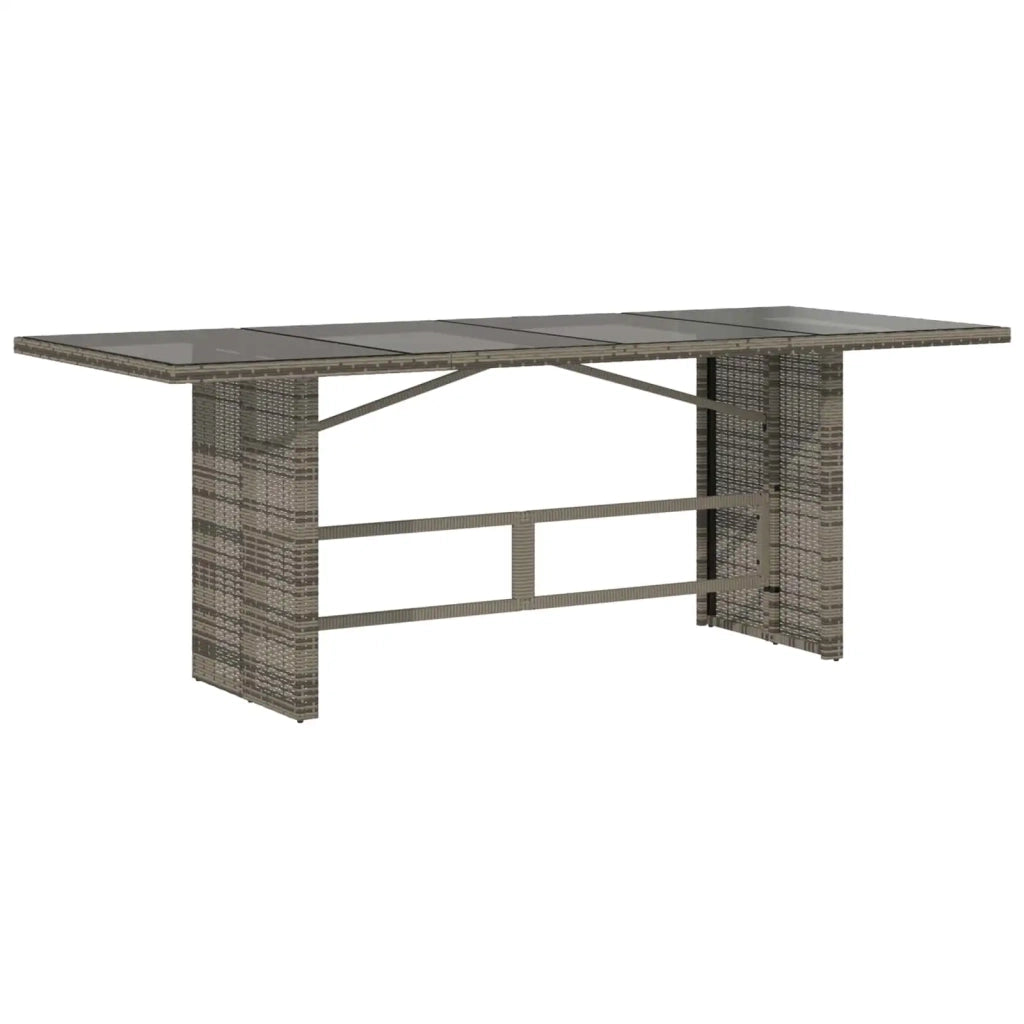 Set da Pranzo per Giardino con cuscino 9 pcs Grigio polyrattan