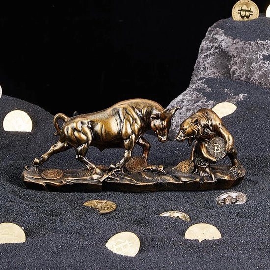 Stemma di Toro e Bue, decorazione in poliester, regalo per gestori di patrimonio e investitori, adatto per camera da letto, studio, cantina, ufficio, regalo d'arte.