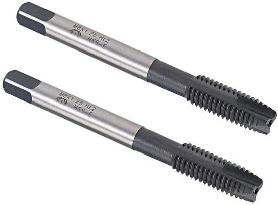 Serratura a spirale a HSS 6542 - M8 x 1,25 mm - 2 pezzi - TICN rivestito - Avvitatore a destra per taglio - Serratura a spirale