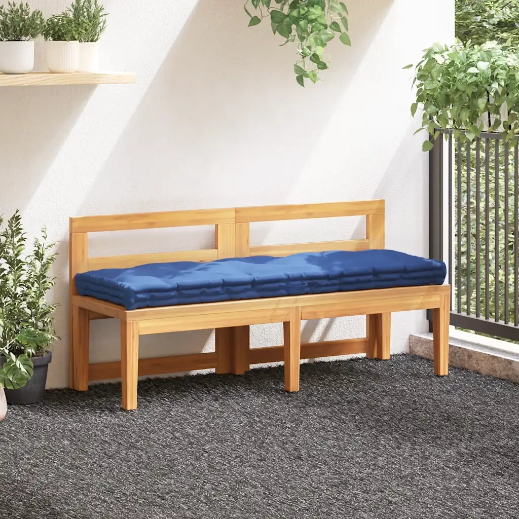 Cuscino per Pallet e Pavimento in Cotone 120x40x7 cm Blu Chiaro 48687