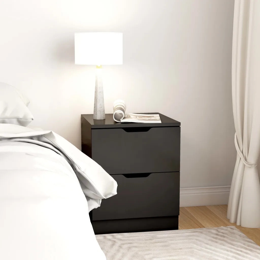 Comodini 2 pz-Set di 2 Tavolino da notte Neri 40x40x50 cm in Legno Multistrato 926990