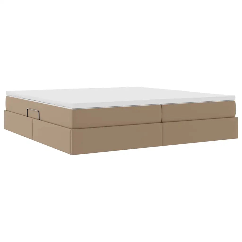 Letto con contenitore e materasso Cappuccino 200 x 200 cm