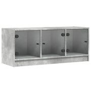 Mobile TV multimediale scaffale TV credenza mobile TV sala da pranzo soggiorno camera da letto con ante in vetro 102 x 37 x 42 cm grigio 02_0026904