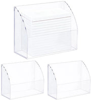 Oggetto da Scrivania con Supporto per Carte - Materiale Acrilico - Formato 3x5 - Resistente alle Scalfitture - Translucido - Dimensioni 14,5 x 5,5 cm - Supporto per Carte