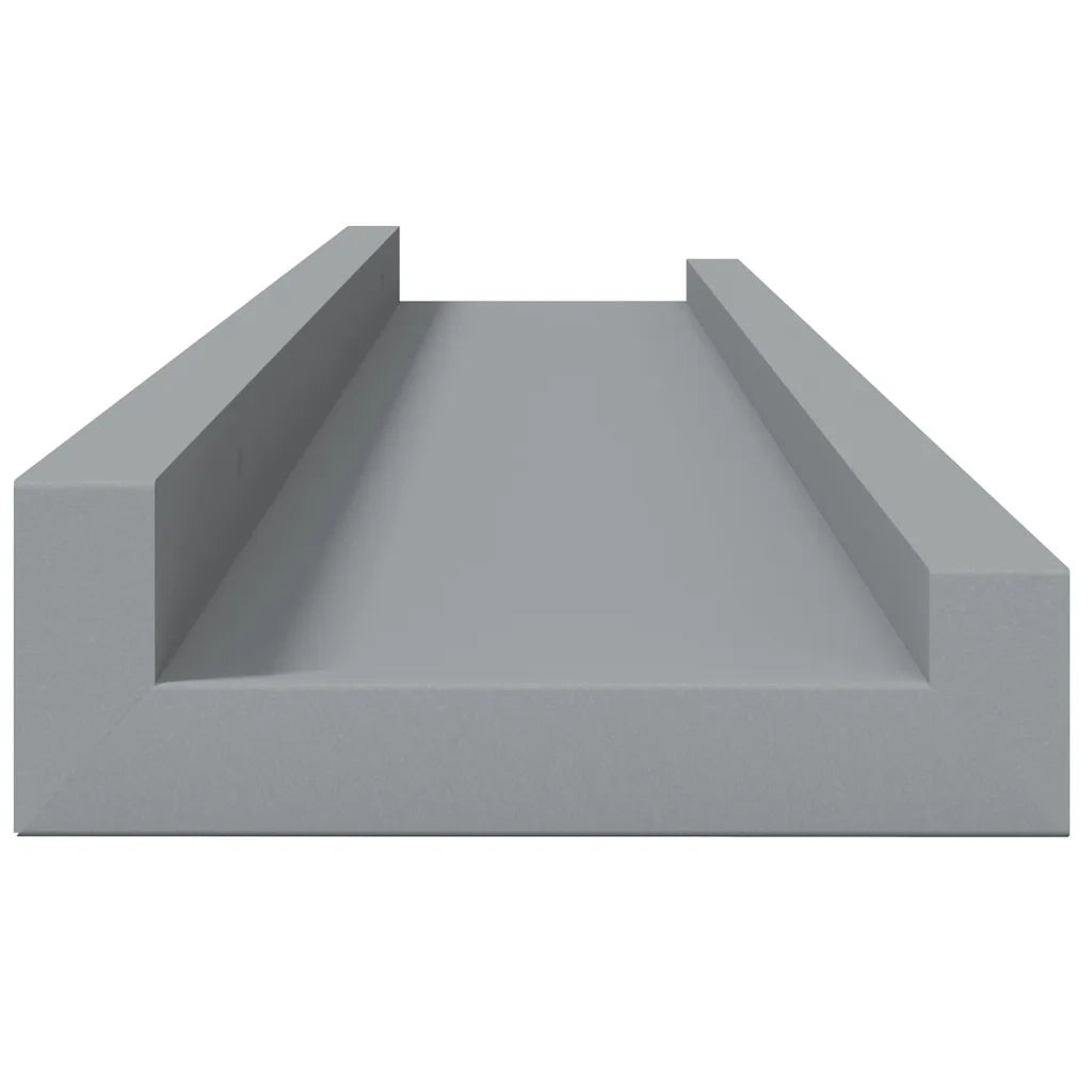 2 pz Mensole | Ripiano | Scaffale Loggia per Foto Grigie 60x9x3 cm in MDF