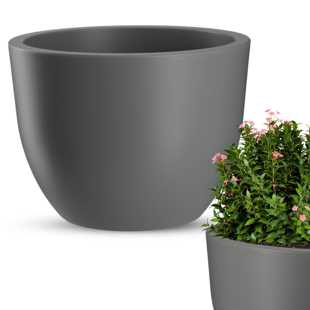 Copertura per vaso da fiori KADAX, rotonda, 35 cm, grigia.