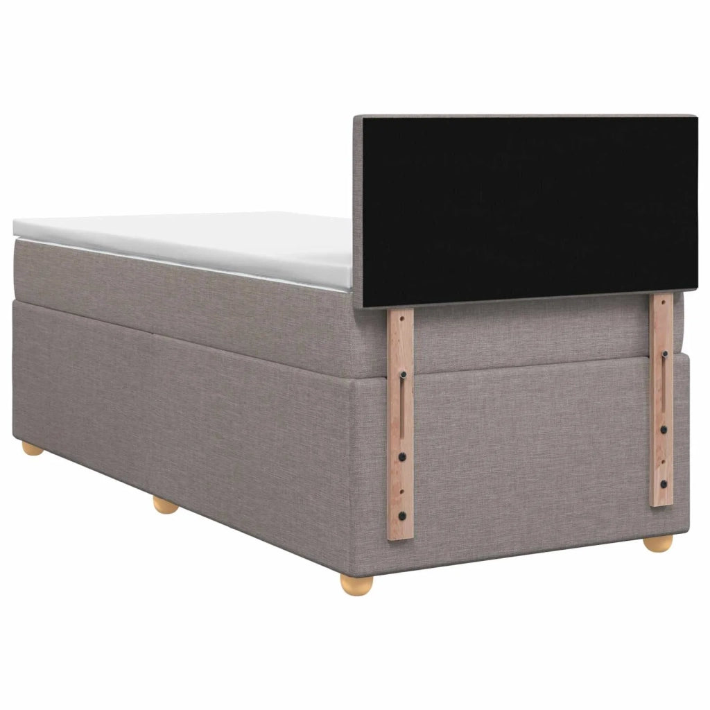 Letto box spring con materasso Tortora 90 x 190 cm Tessuto 3450850