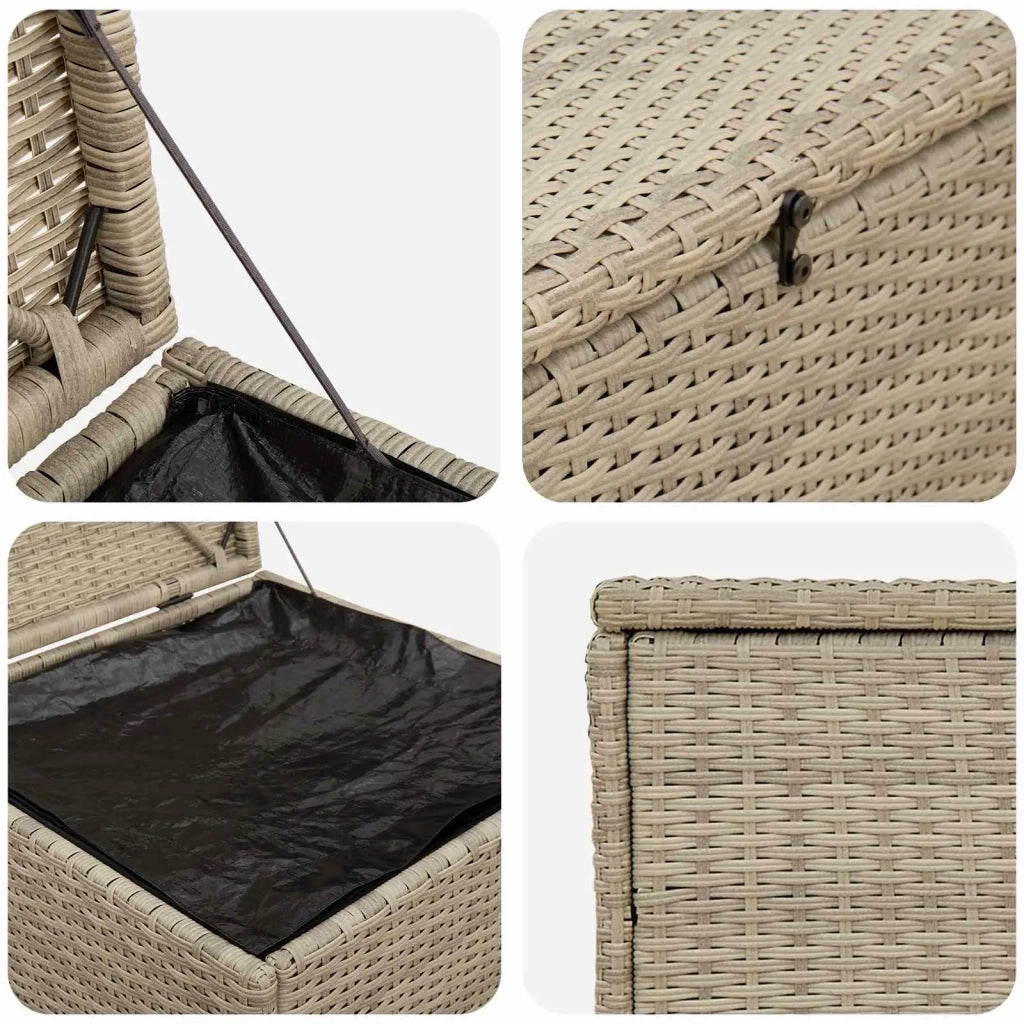 Scatola per Cuscini Grigio chiaro 55 x 55 x 69 cm polyrattan