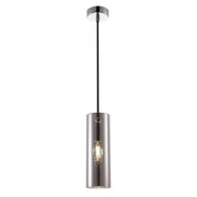 Sospensione Contemporanea Gioia Metallo Cromo 1 Luce Diffusore Vetro Cromo