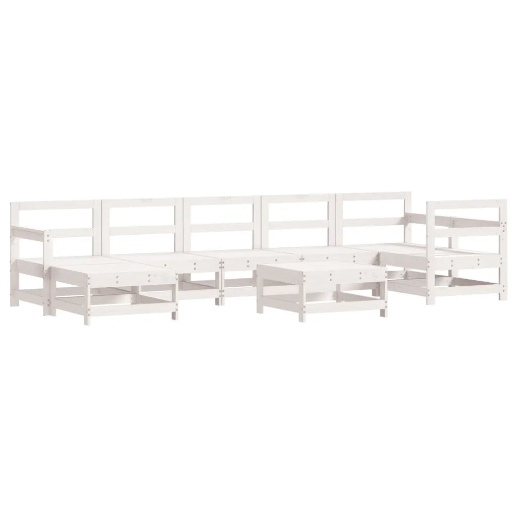 Set Salotto da Giardino 8 pz in Legno Massello di Pino Biancocod mxl 118181