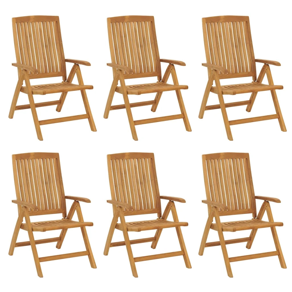 Sedie da Giardino Reclinabili con Cuscini 6 pz in Legno di Teak 3196495