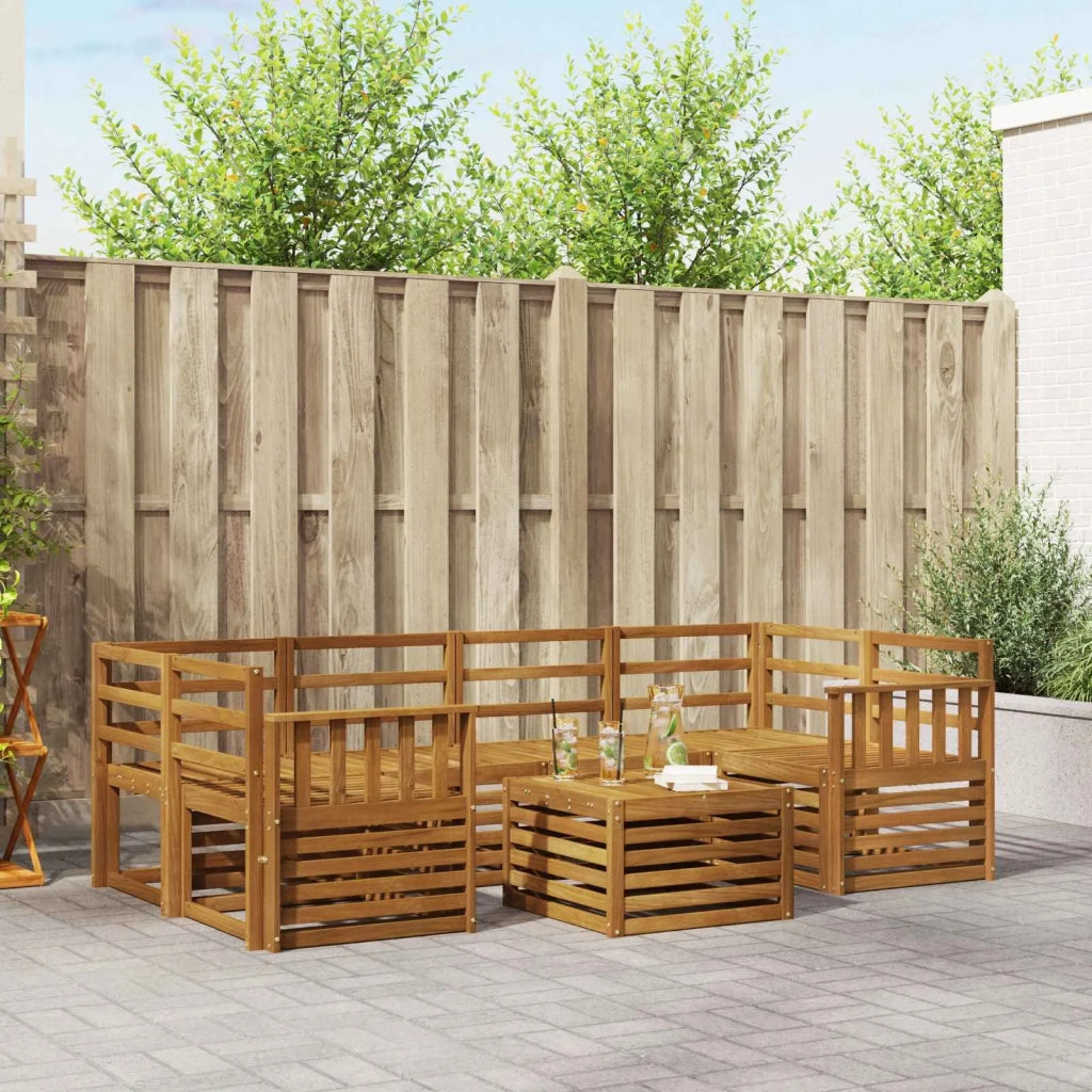 Set divani 7 pcs Naturale Legno di Acacia Massello 3374439