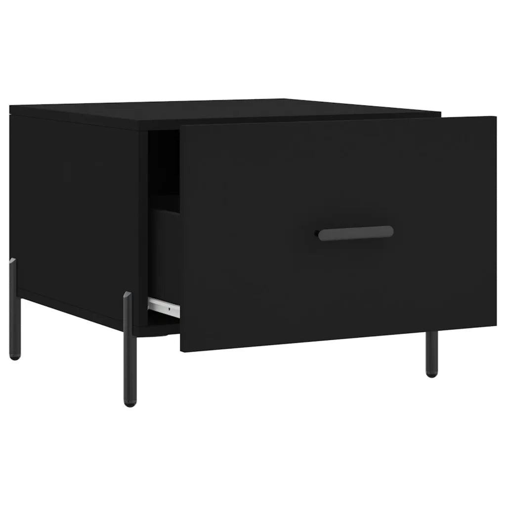 2 pz Tavolini da salotto | Tavolino da caff¨¨ | Tavolino da Soggiorno Neri 50x50x40 cm in Legno Multistrato