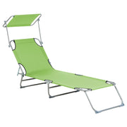 Sdraio da Giardino Prendisole in Acciaio e Tessuto color Verde Lime esterno bordo piscina design moderno