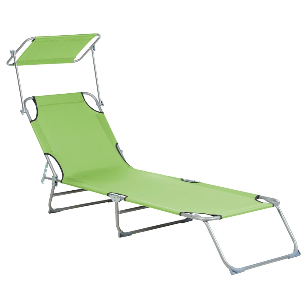 Sdraio da Giardino Prendisole in Acciaio e Tessuto color Verde Lime esterno bordo piscina design moderno