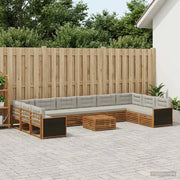 Set divani con cuscino 11 pcs Legno di Acacia Massello