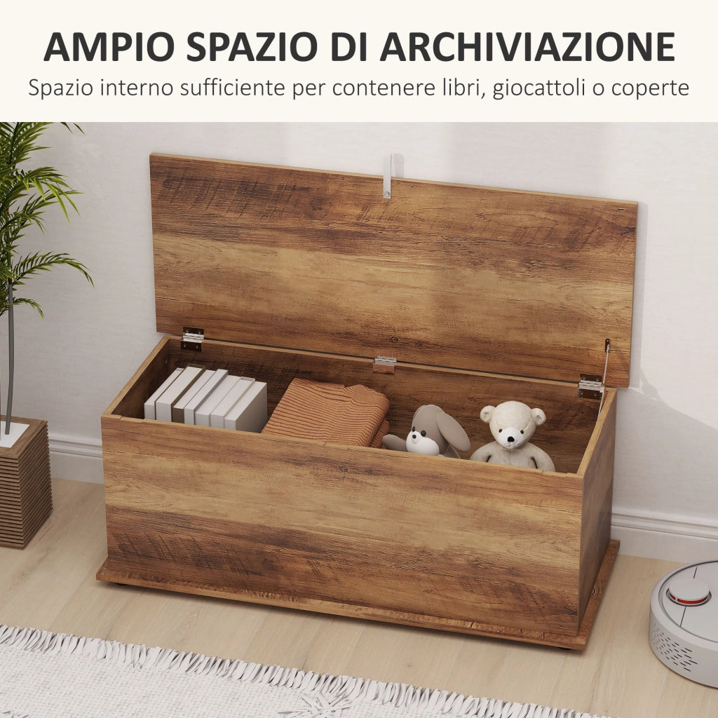 Panca Contenitore Multiuso Legno per Camera Ingresso Bianco 100x40x40cm