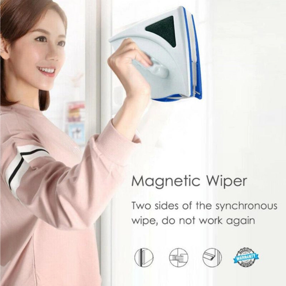 Trade Shop - Lavavetri Magnetico Pulisci Vetro Con Calamita Pulizia Vetri Magnetico Angolare -