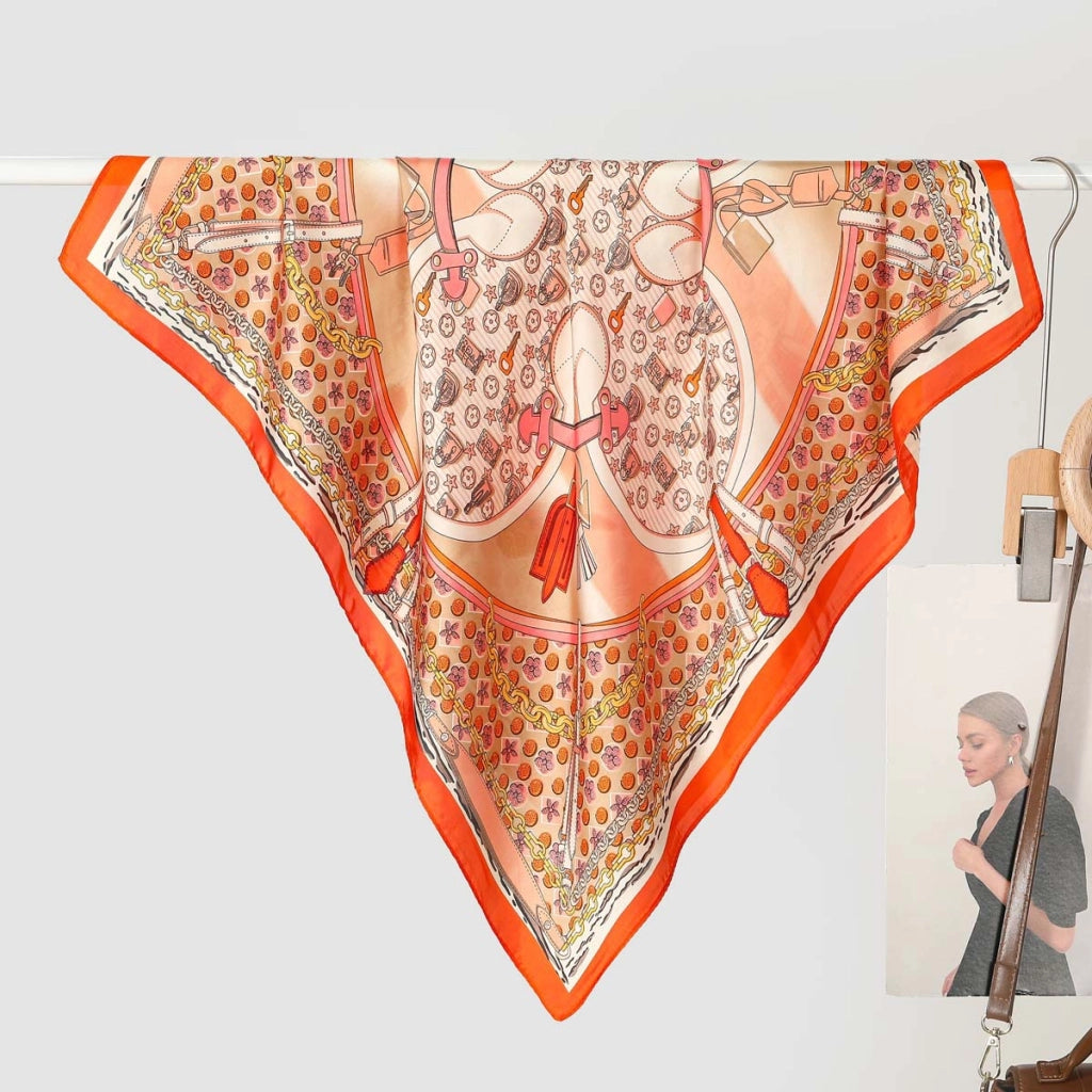 Nuova sciarpa da donna in seta stampata, stile coreano, sciarpa decorativa alla moda e versatile.
