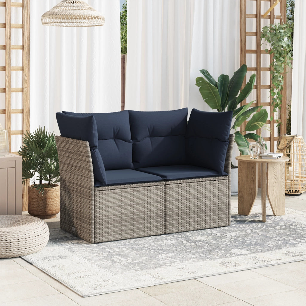 | Divano da giardino | Grigio 124 x 62 x 69cm polyrattan 366149
