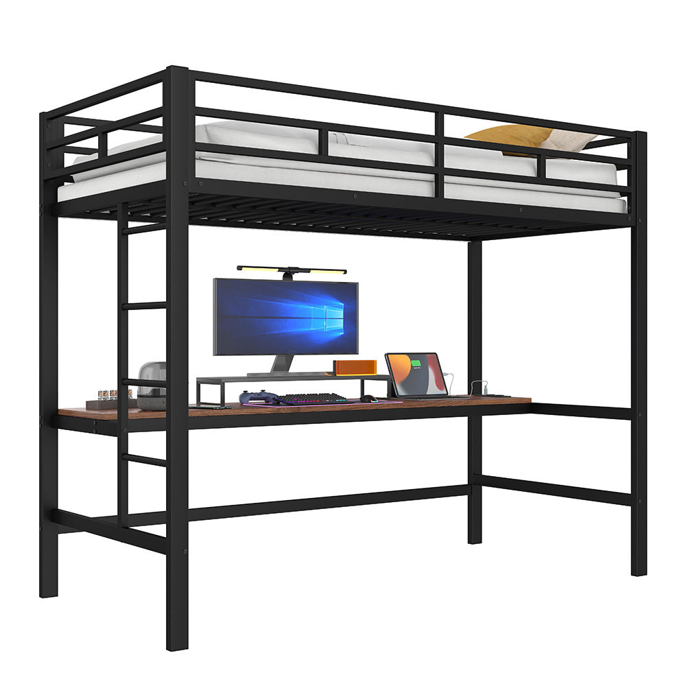 Letto mezzanino smart 90x200cm - Xylo - nero, app-compatibile, EN747