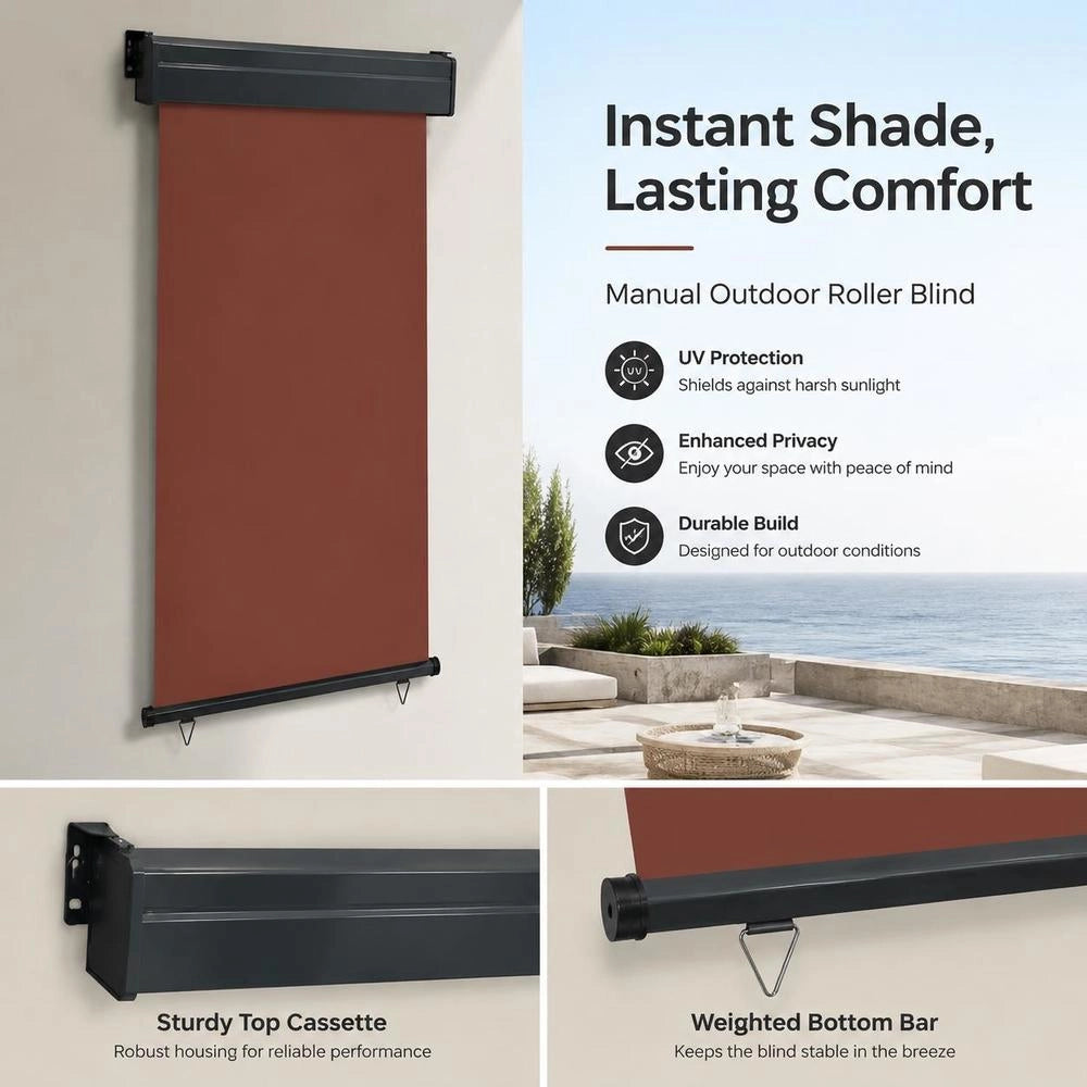 Balcony Side Awning 85x250 Cm Brown