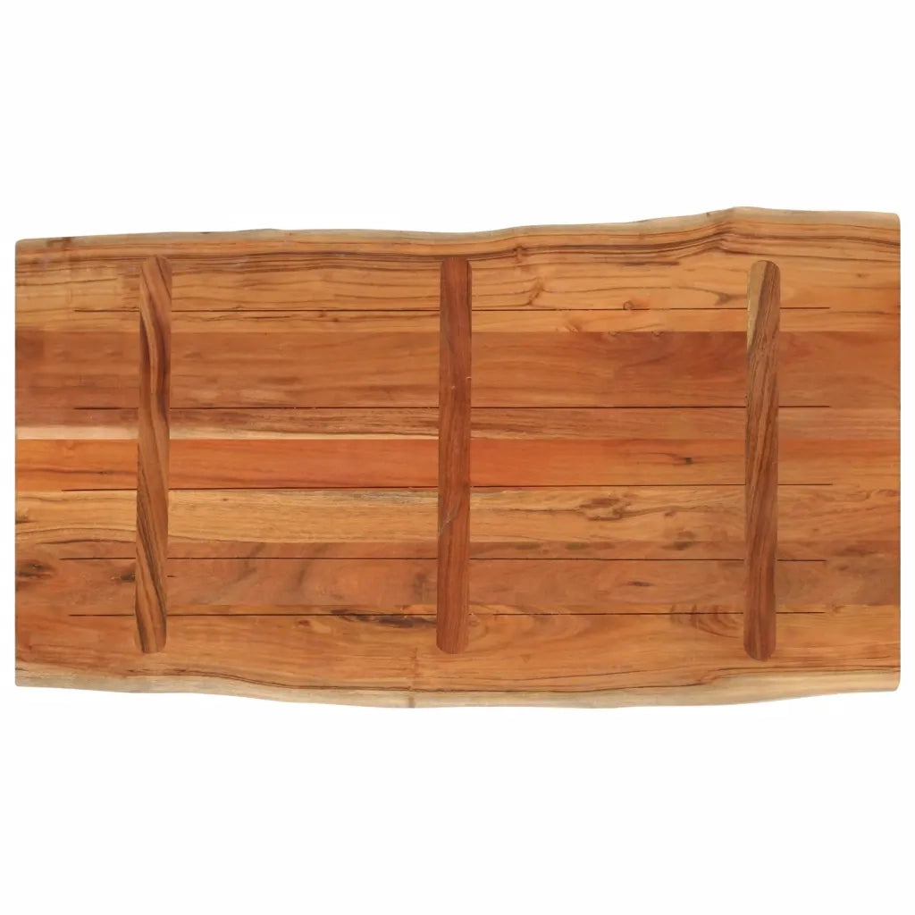 Piano Tavolo 110x60x2,5 cm Rettangolare Legno Acacia Bordi Vivi
